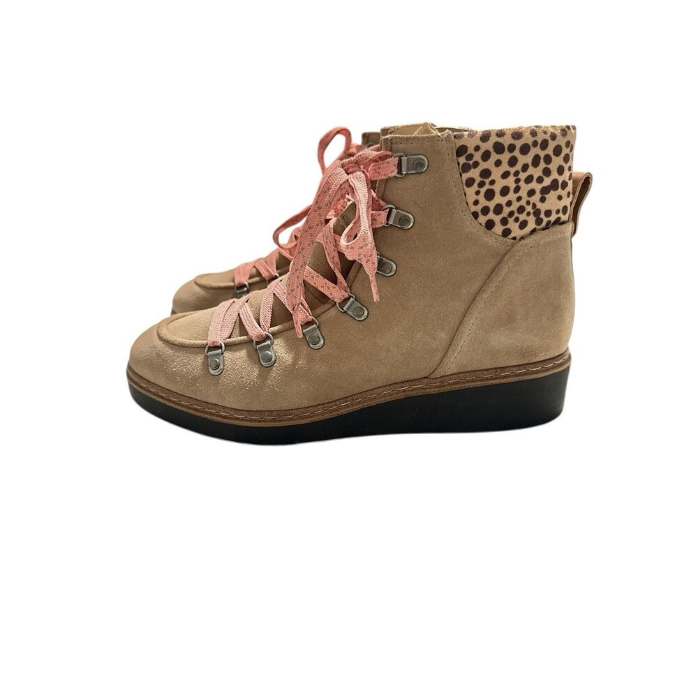 Dr. Scholl’s Road Trip Suede Hiker Boots Leopard Princess Gorpcore Women’s 8.5